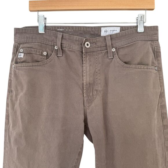 Men's AG Everett‎ Sueded Stretch Sateen Slim Straight Pants | 31x32 | Stone - Picture 2 of 6